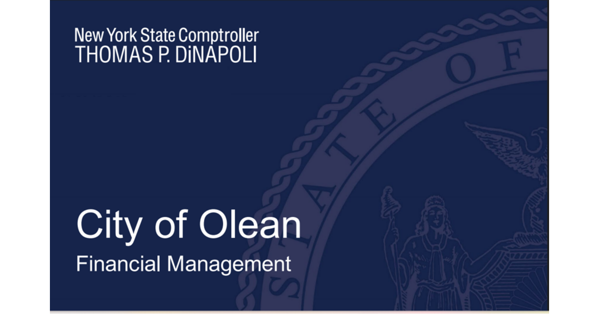 State Audit Faults City of Olean on Fiscal Procedures