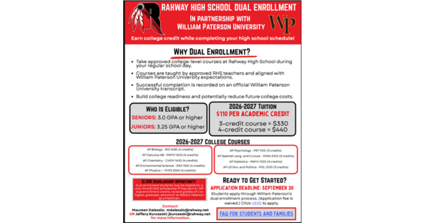 Rahway High School Offering Dual Enrollment