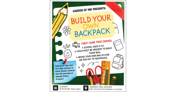 ‘Build Your Own Backpack’ School Supplies Giveaway, Courtesy of Garden of Ink, Takes Place Sunday, Aug. 30