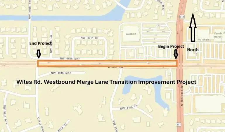 Construction Starts on Monday on Wiles Road Merge Lane in Coral Springs ...