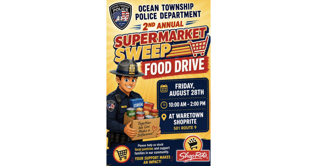 Ocean Township Police Department Hosts Second Annual "Supermarket Sweep" Food Dr...